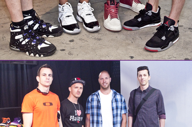 Sneaker Street Style @ Kicks R Good: balról jobbra Air Max II CB Barkley 94, Jordan XI Concord, Jordan I Alpha, Jordan retro IV Bred