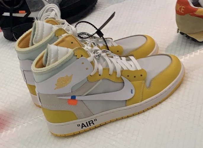 Nike x Off-White Air Jordan 1 "Yellow" - Különleges de release nélküli cipő