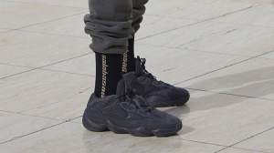 Yeezy 500 Utility Black on feet