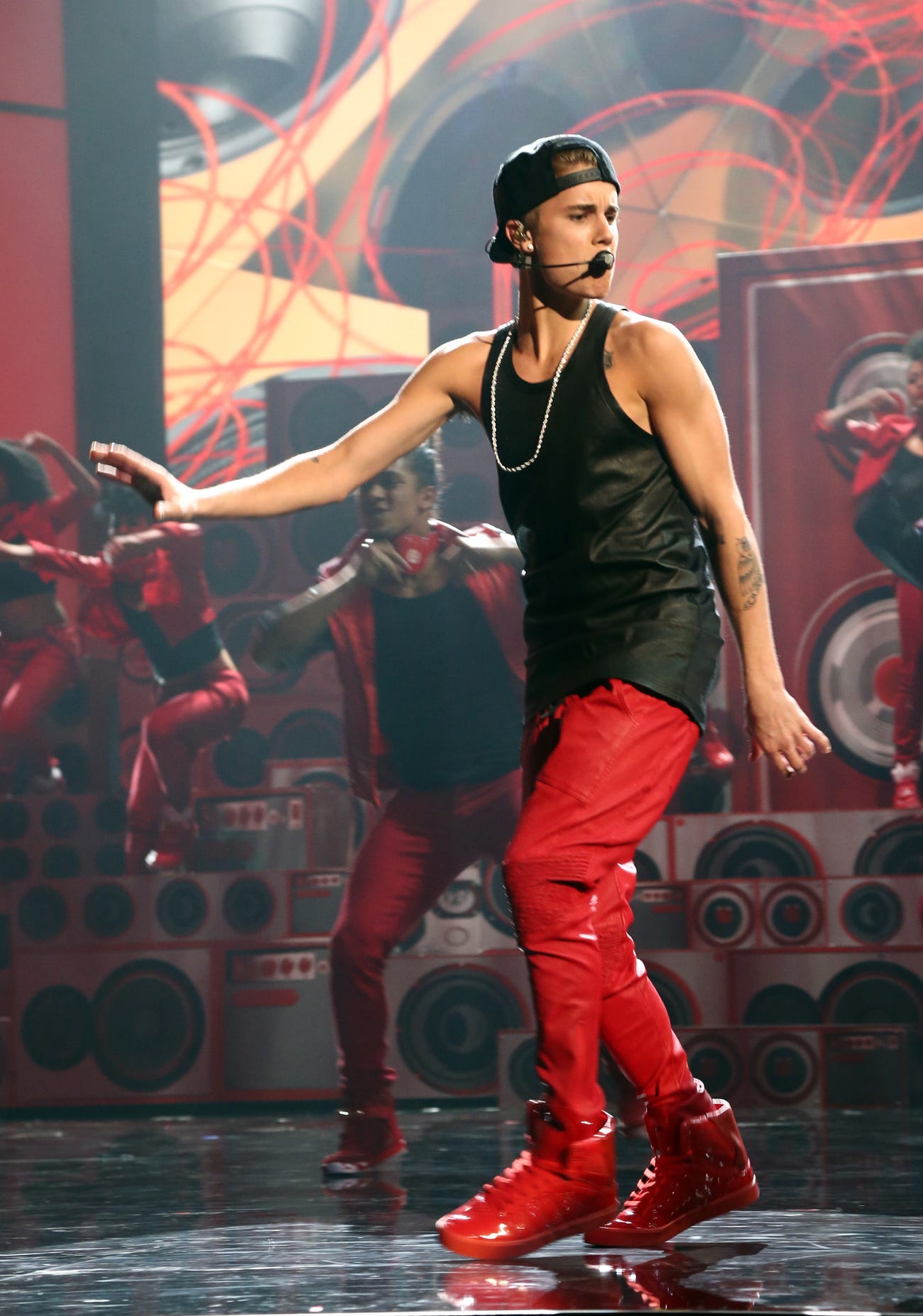 -Justin's on-stage outfit-